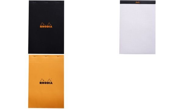 RHODIA Notizblock No. 19, DIN A4+, kariert, schwarz (8017039)
