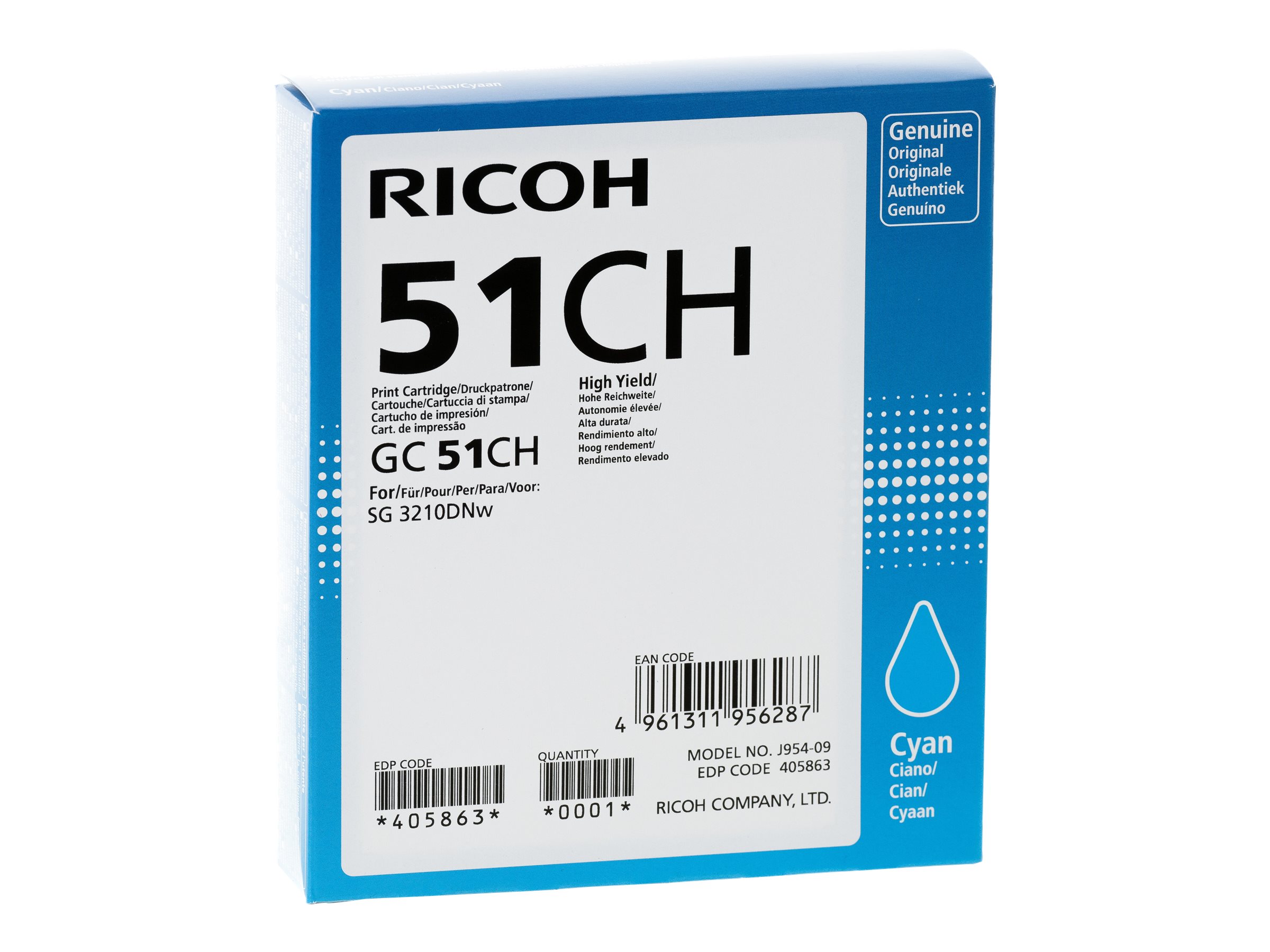 RICOH GC 51CH - Hohe Ergiebigkeit - Cyan - Original - Tintenpatrone - für Ricoh