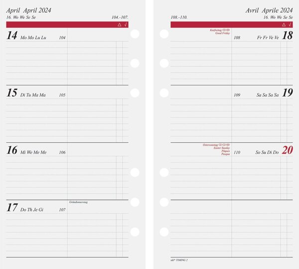 rido idé Kalender-Einlage "Wochenkalendarium I", 2024 rido idé Kalender-Einlage "Wochenkalendarium I", 2024