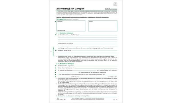 RNK Verlag Vordruck Mietvertrag fü r Garagen, DIN A4 (6530009)