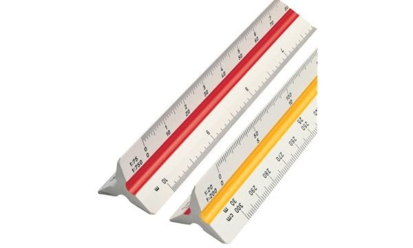 ROTRING Dreikant-Maßstab Architekt(A) aus Kunststoff, weiß Präzisionsteilung do