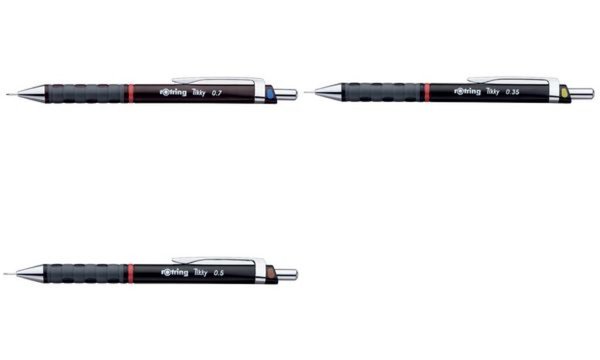 ROTRING Feinminenstift Tikky 0,5 mm, weinrot mit Farbcode, verchromte, starre R