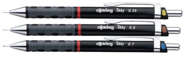 ROTRING Feinminenstift Tikky 3er Set, schwarz Inhalt: je 1x Minenstärke 0,35 mm