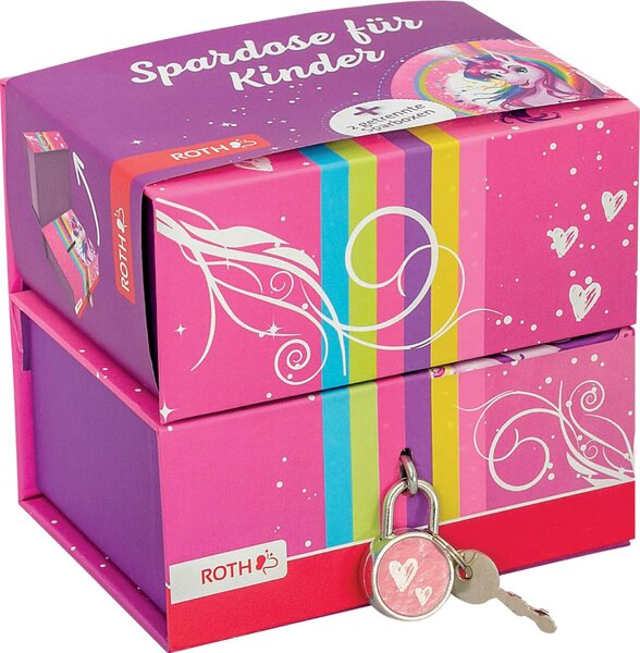 ROTH Spardose "Einhornportrait", mit Magnet und Schloss