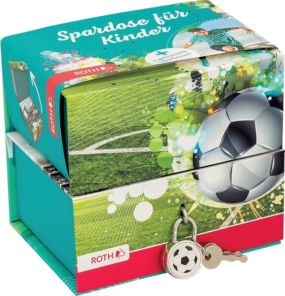 ROTH Spardose "Fußballstar", mit Magnet und Schloss