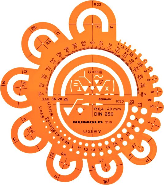 Rumold Abrundungsschablone, orange 