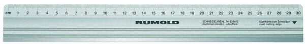 Schneidelineal Aluminium, 30 cm mm-Teilung, Stahlkante, rutschfest