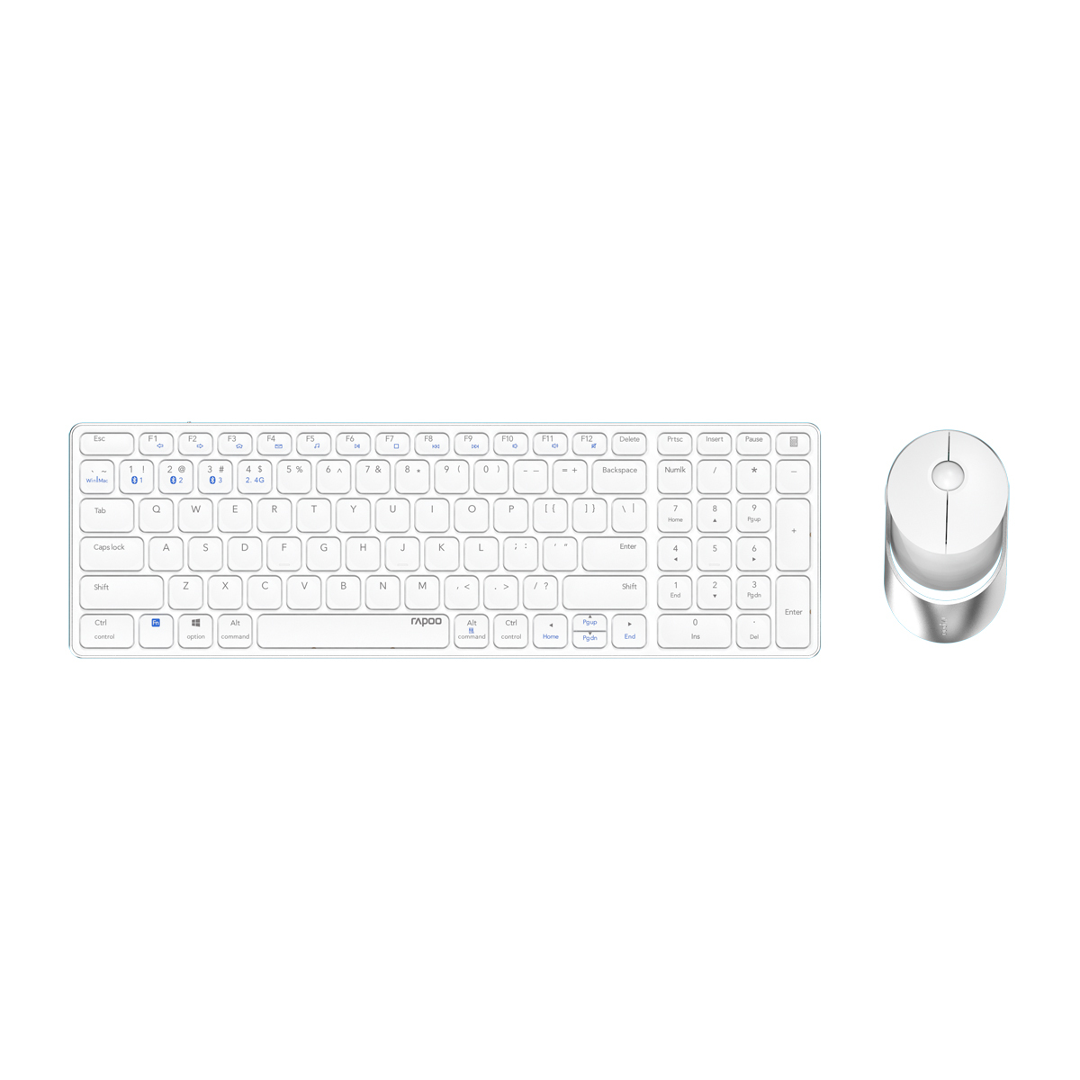 RAPOO Kabelloses Multi-Mode-Deskset "9750M" weiß QWERTZ