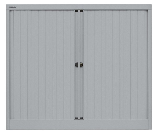 Rollladenschrank, 2 Fachböden, 2,5 Ordnerhöhen, silber