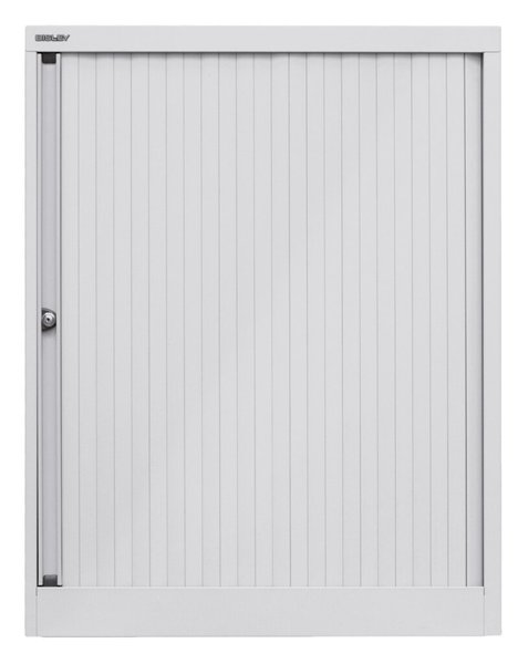 Rollladenschrank, 2 Fachböden, 2,5 Ordnerhöhen, lichtgrau