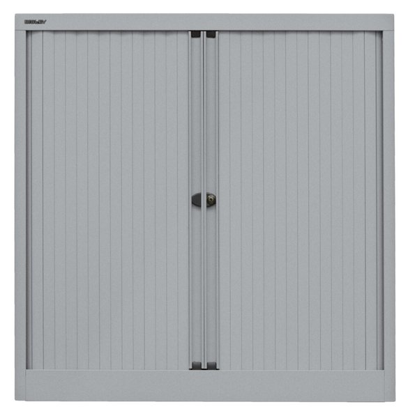 Rollladenschrank, 2 Fachböden, 2,5 Ordnerhöhen, silber