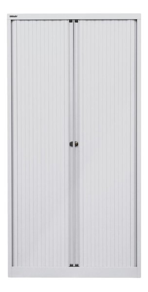 Rollladenschrank, 4 Fachböden, 5 Ordnerhöhen, lichtgrau