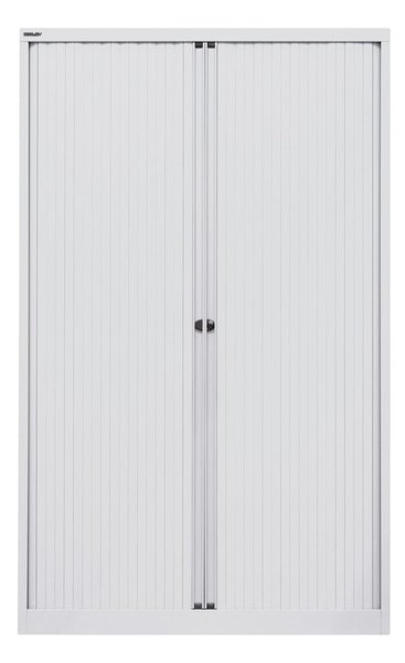 Rollladenschrank, 4 Fachböden, 5 Ordnerhöhen, lichtgrau