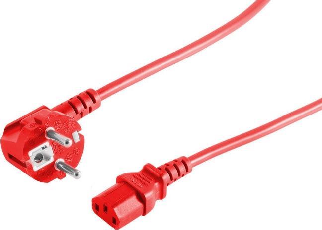 S-CONN Schutzkontakt 90°/Kaltgerätebuchse rot 1,8m (09-05184)