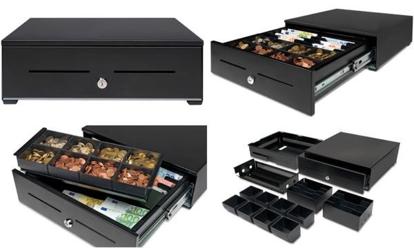 SAFESCAN Kassenlade "HD-4142 Heavy Duty", schwarz 8 Münzfächer / 8 Geldscheinfä