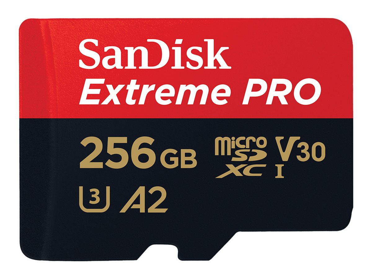 SANDISK Extreme Pro 256 GB microSDXC Speicherkarte (200 MB/s,A2,Class10,U3,V30)