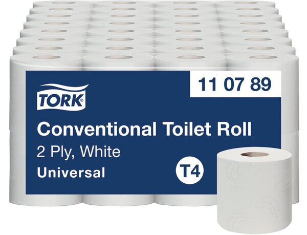 Toilettenpapier Kleinrollen 2-lagig, mit Prägung, weiß, für T4 System