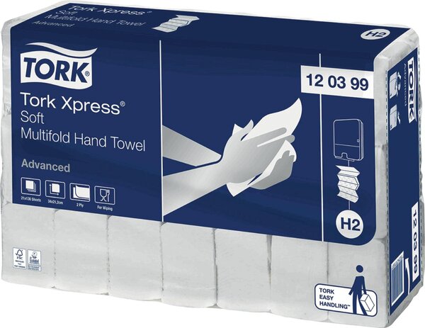 TORK Papierhandtücher 120399 Xpress® H2 Advanced Interfold-Falzung 2-lagig 2.856 Tücher