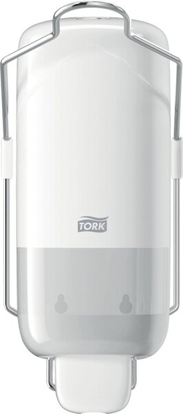 Spender mit Armhebel für Flüssigseife, weiß, Kunststoff,