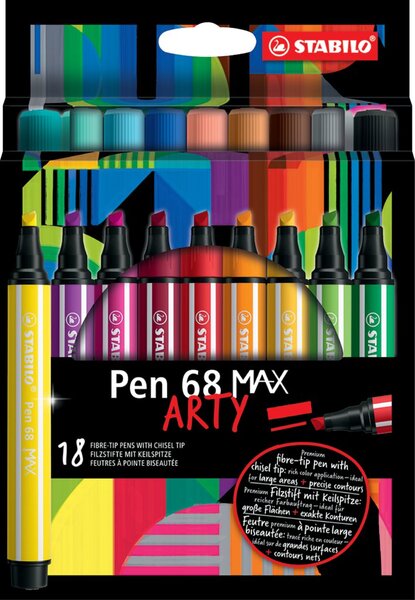 STABILO Fasermaler Pen 68 MAX, 18er Etui ARTY