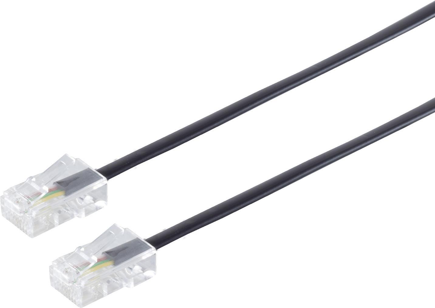 SCONN Anschlusskabel ISDN Western-Western 8/4 RJ45  3,0 m schwarz