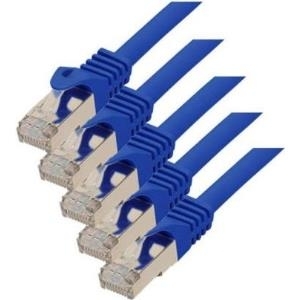 SCONN TP-Patchkabel S/FTP PIMF Rohkabel Cat.7 (VE5) blau 1,0m