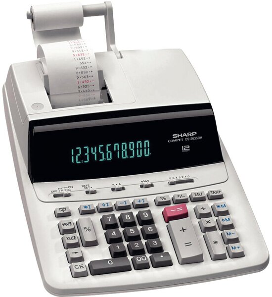 SHARP CS-2635RH Printing Calculator - Desktop - Drucker - Schwarz - Silber - 2 