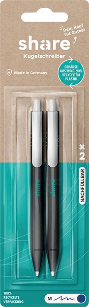 Kugelschreiber blau 2er-Blister, share 