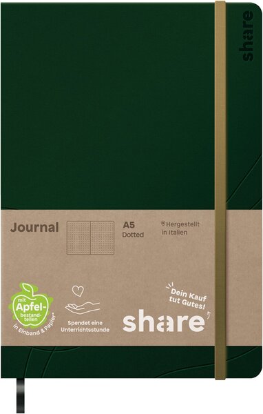 Notizbuch A5 punktkariert grün, share 