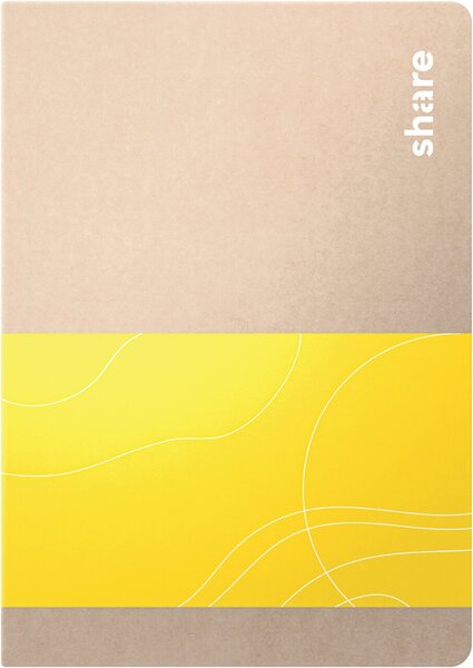 Notizheft A6 liniert gelb, share 