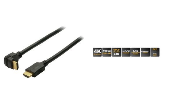 SHIVERPEAKS 2 m HDMI - HDMI - HDMI - Männlich - Männlich - Abgewinkelt - Gerade