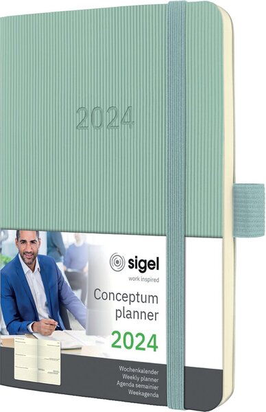 Wochenkalender Conceptum 2024 A6 mint green, Softcover, 176 Seiten