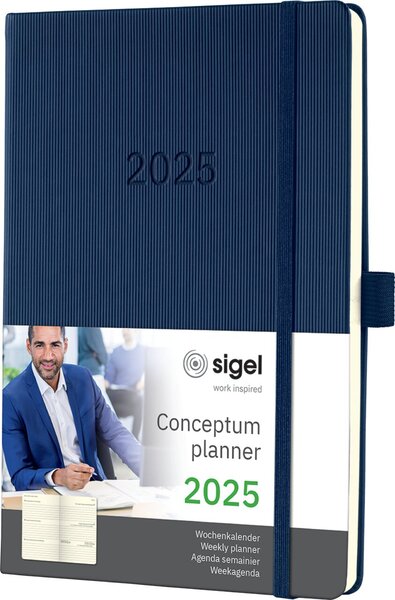 Wochenkalender Conceptum 2025 A5 midnight blue, 1 Woche / 2 Seiten