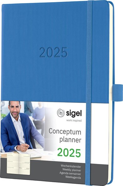 Wochenkalender Conceptum 2025 A5 dust blue,1 Woche/2 Seiten,192Seiten