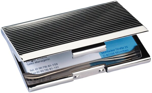 SIGEL - Visitenkartenkasten - Chrom - Silber, glänzend (VZ130)