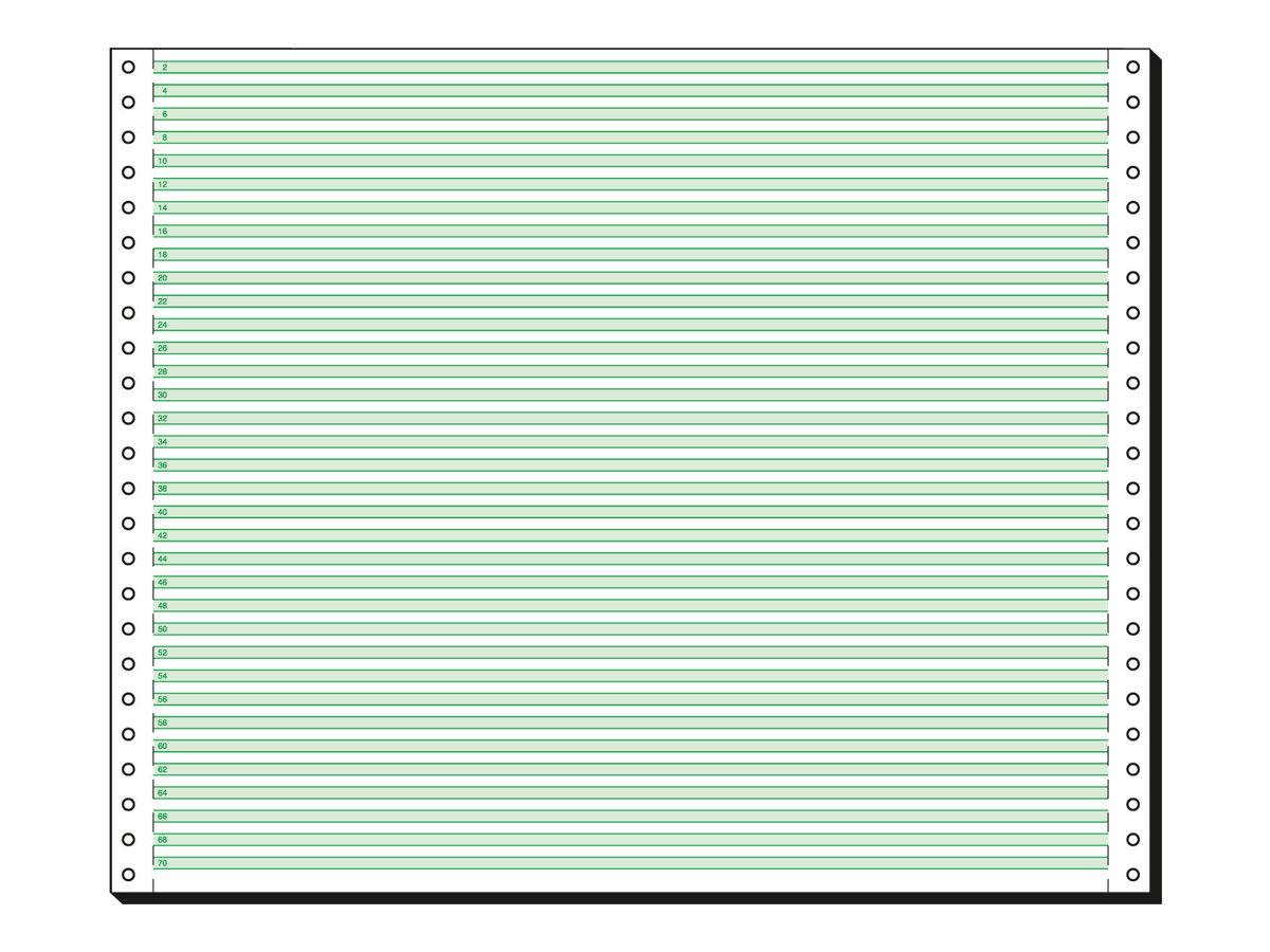 SIGEL Computer Paper - Perforiertes Papier, einfach - grüne Linien - 305 x 375 