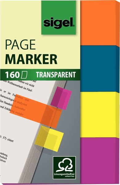 SIGEL Haftmarker Film, 50 x 20 mm, 160 Blatt im Pocket, Maße Pocket: 50 x 80 mm