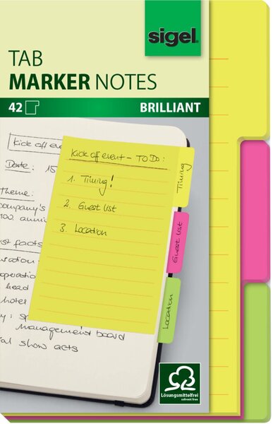 SIGEL Haftmarker Tab Marker Notes HN206 98x148mm 3fach sort. 42Bl. (HN206) SIGEL Haftmarker Tab Marker Notes HN206 98x148mm 3fach sort. 42Bl. (HN206)