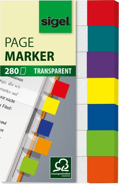 SIGEL Haftmarker Transparent mini, 84 x 50 mm, 280 Blatt (HN677)