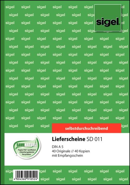 SIGEL Lieferschein m. Empf., A5, SD
