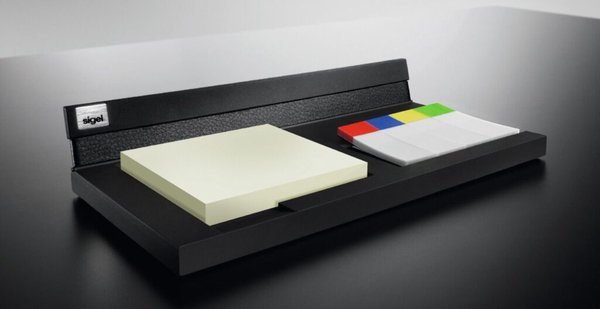 SIGEL Memocenter "cintano:S", saphirschwarz aus Lederimitat, mit Soft-Touch Bes