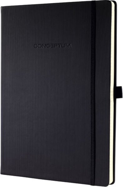 SIGEL Notizbuch CONCEPTUM®, schwarz, Hardcover, kariert, größer A4, mit zahlrei