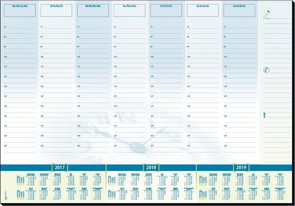 SIGEL Papier-Schreibunterlage "Time", 595 x 410 mm 30 Blatt, geleimt, mit Woche