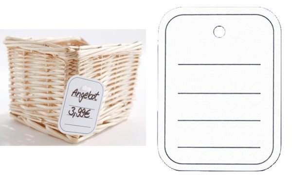 SIGEL Stückwarenanhänger, 40 x 50 mm, gelocht, liniert für die Preis- und Waren
