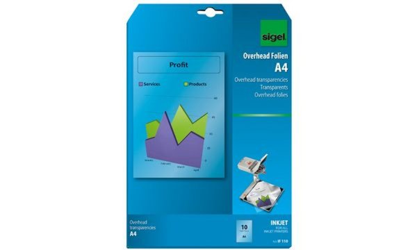 SIGEL Tintenstrahl Overhead-Folie Sigel Overhead Folien A4 IF110 DIN A4 Transpa