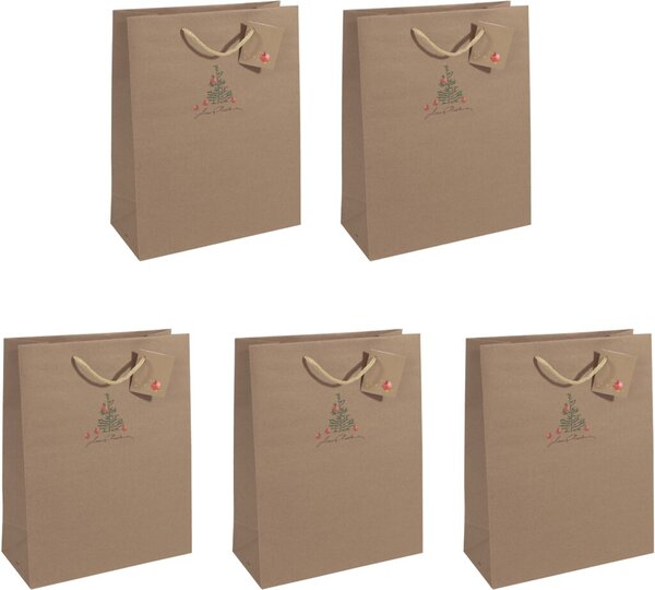 5 SIGEL Geschenktaschen Christmas with apples Motiv 26,0 x 33,0 cm