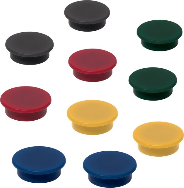 Haftmagnete Ø 25mm farbig sortiert Haftkraft 4 Blatt (80 g/qm)
