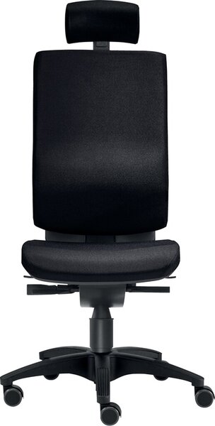 Bürodrehstuhl Cube L, ohne Armlehen mit Kopfstütze, schwarz, bis 120 kg