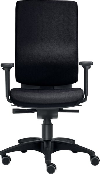 Bürodrehstuhl Cube M, mit Armlehen Teppichbodenrollen schwarz bis 120 kg