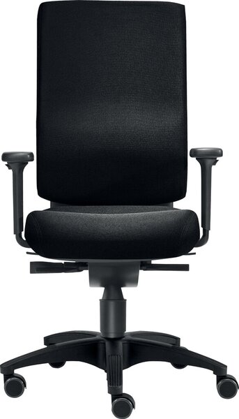 Bürodrehstuhl Cube M, mit Armlehen Teppichbodenrollen schwarz bis 120 kg